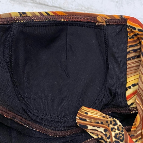 BIKINI BAY BB1010 1-pc Bandeau Swimsuit Leopard Multicolor Size 10 NWT - Picture 15 of 16